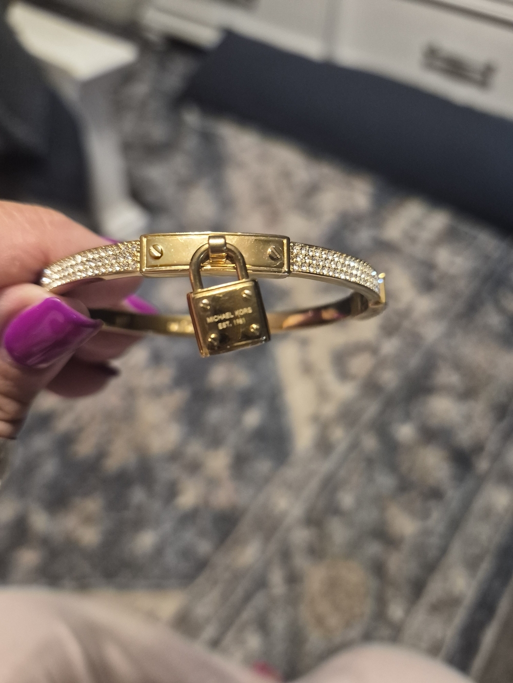 Michael Kors Gold Padlock Pavé Bracelet